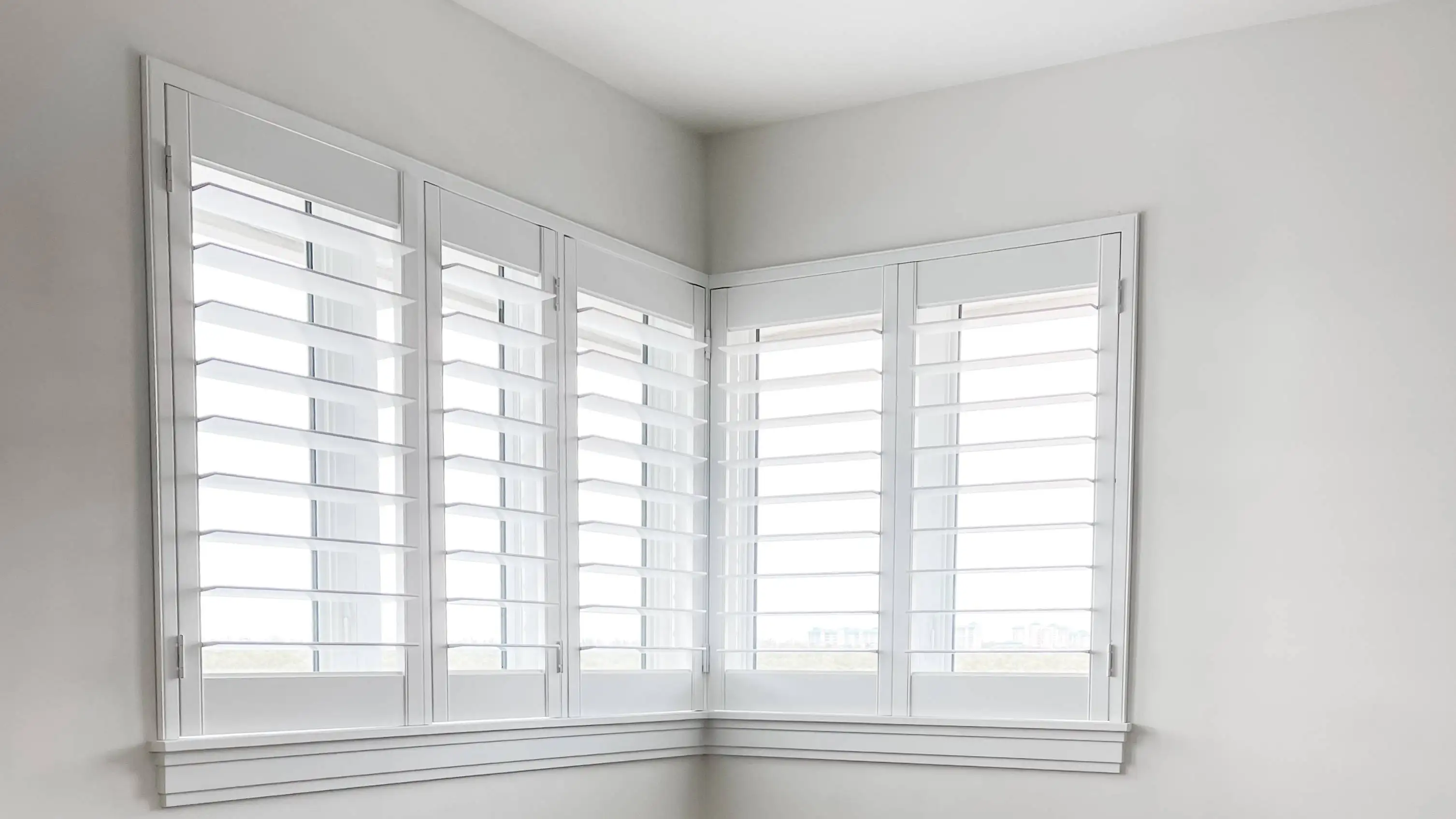 Plantation Shutters for small window blind in bedroom in Bonita Springs