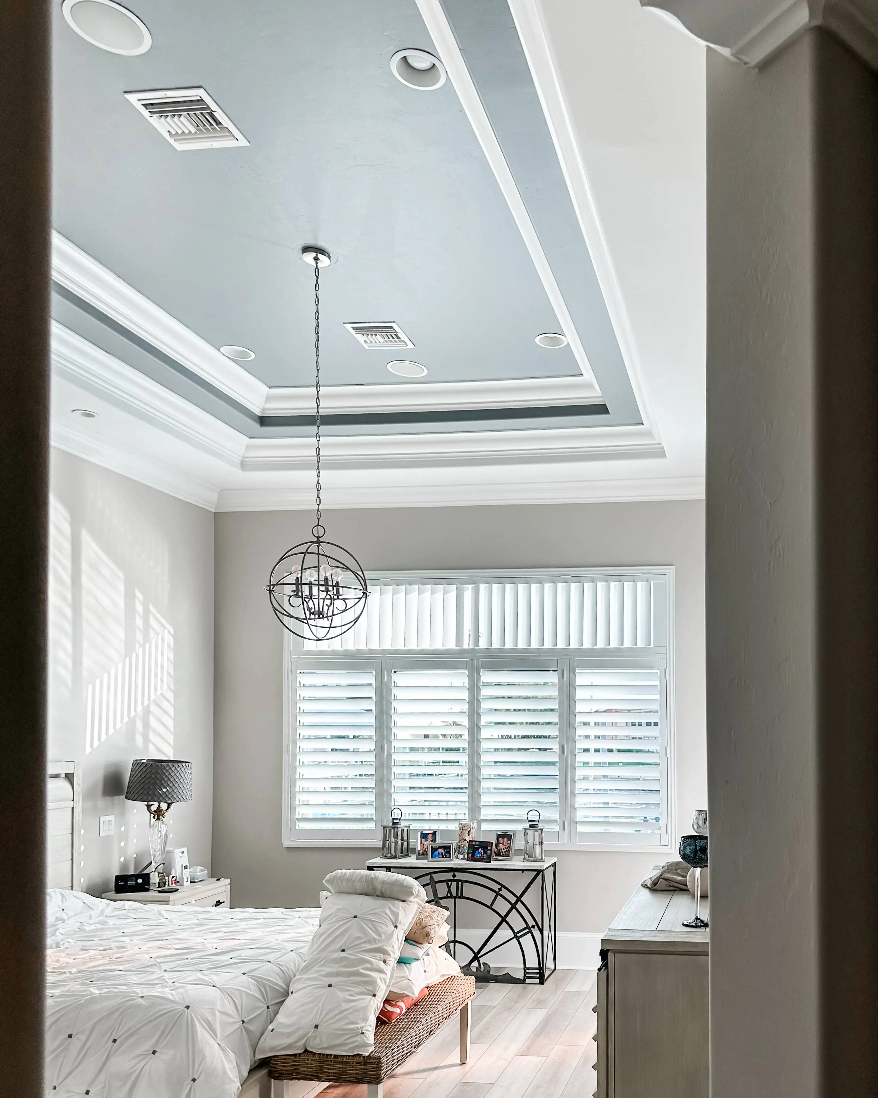 Plantation Shutters for small window blind in bedroom in Marco Island