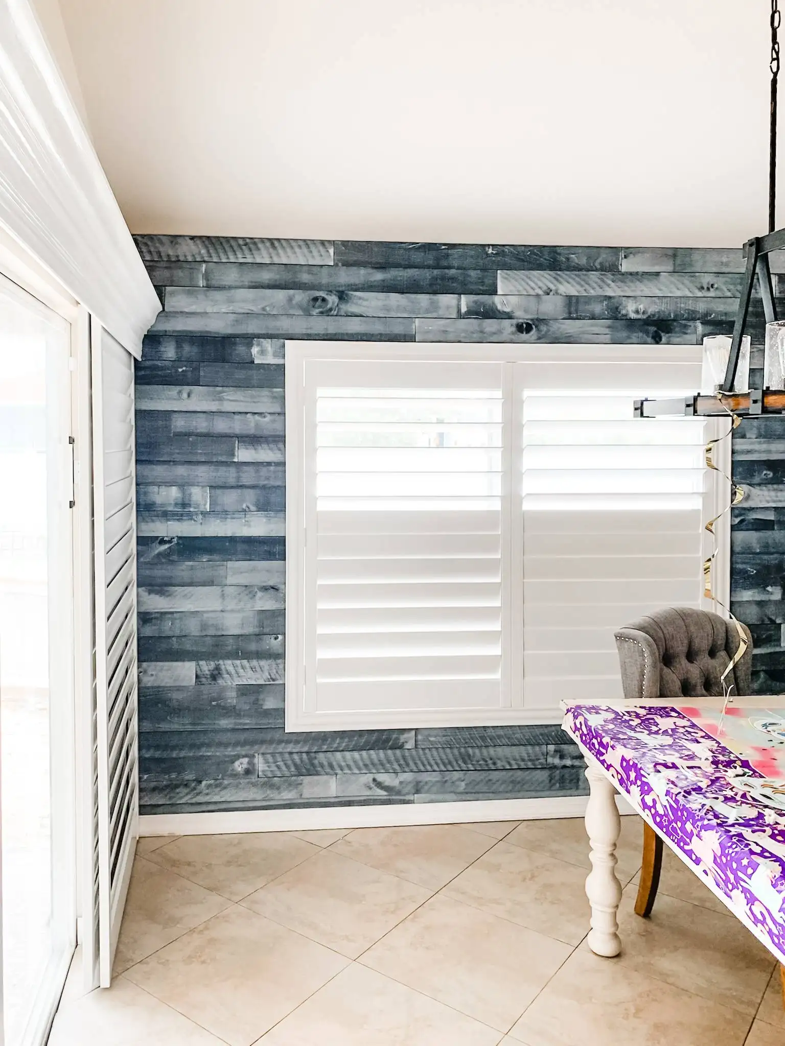 Plantation Shutters for small window blind in dining room in Bonita Springs