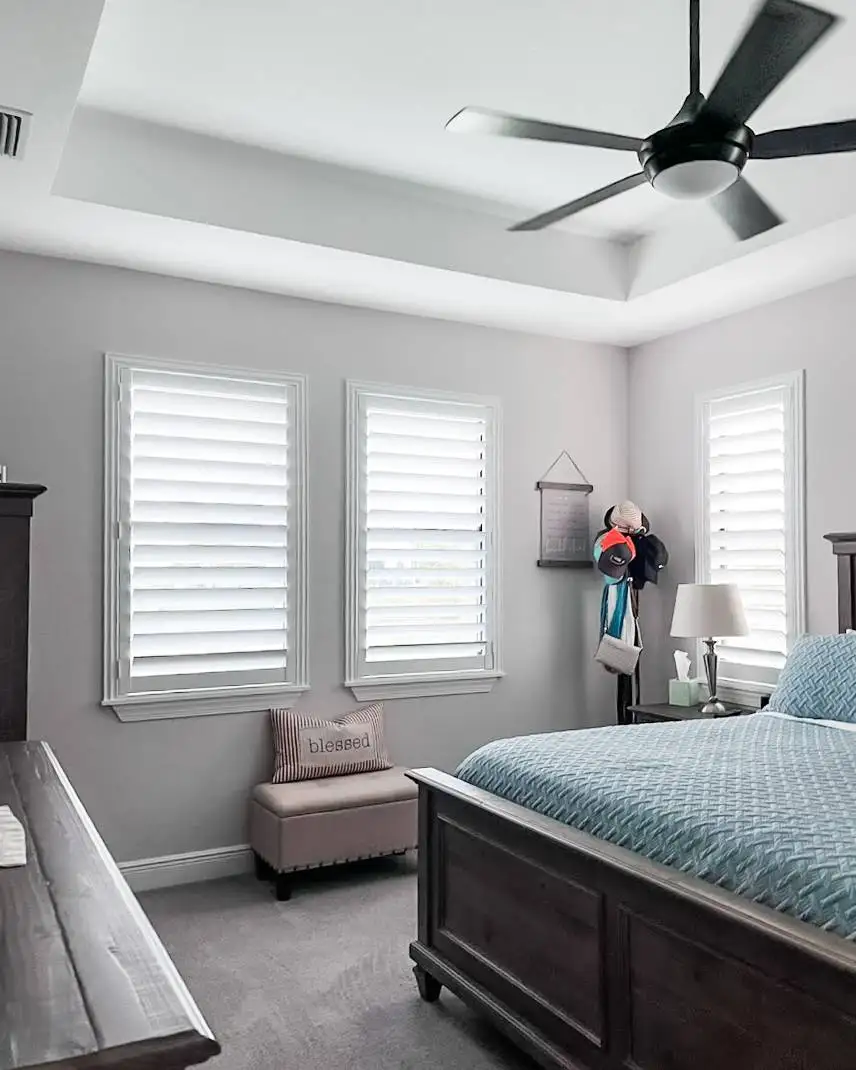 Plantation Shutters for small window blind in bedroom in Bonita Springs