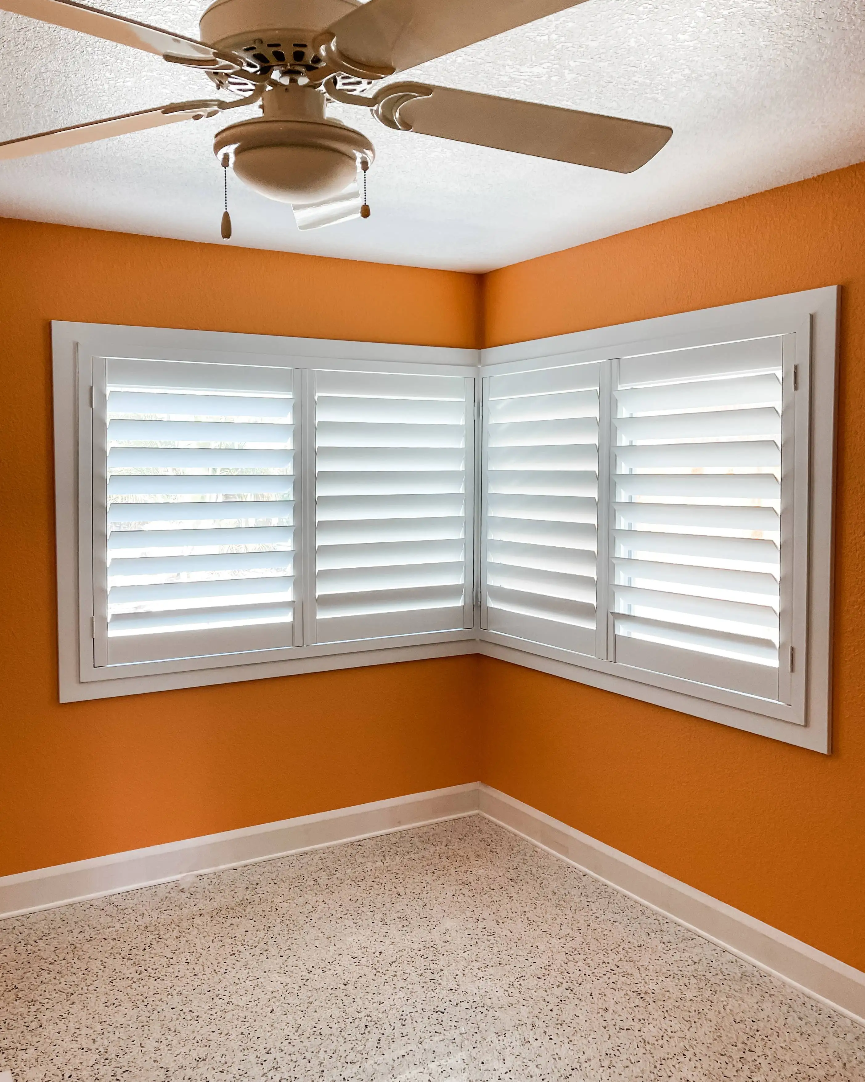 Plantation Shutters for small window blind in living room in Bonita Springs