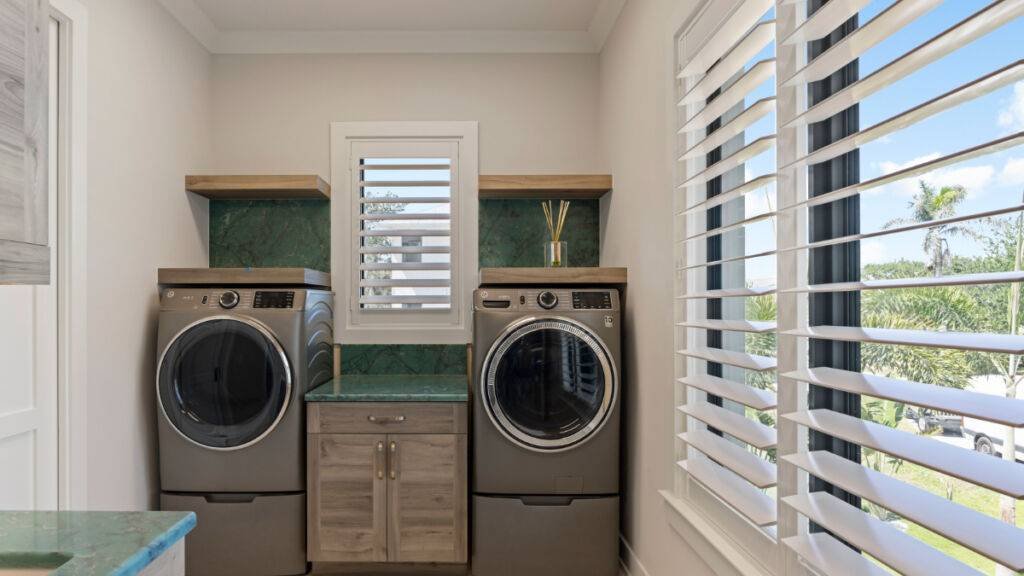 Plantation Shutters Laundry by EV Blinds custom window treatments