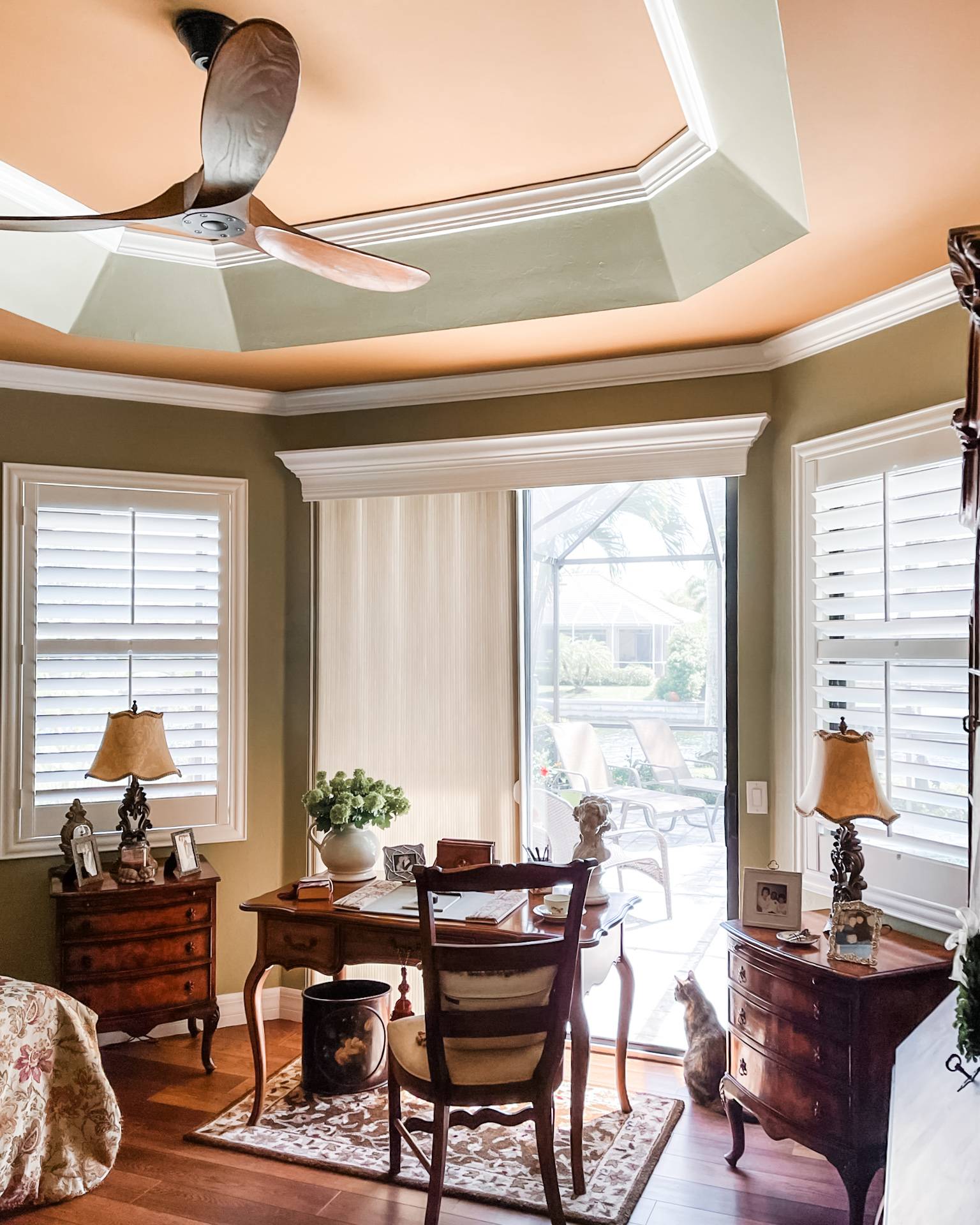Plantation Shutters for Sidelight Window in dining room in Cape Coral