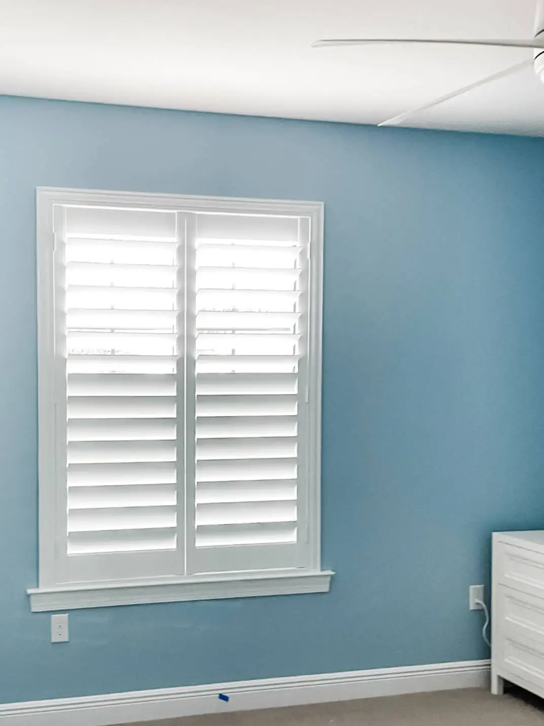 Plantation Shutters for Sidelight Window in living room in Punta Gorda