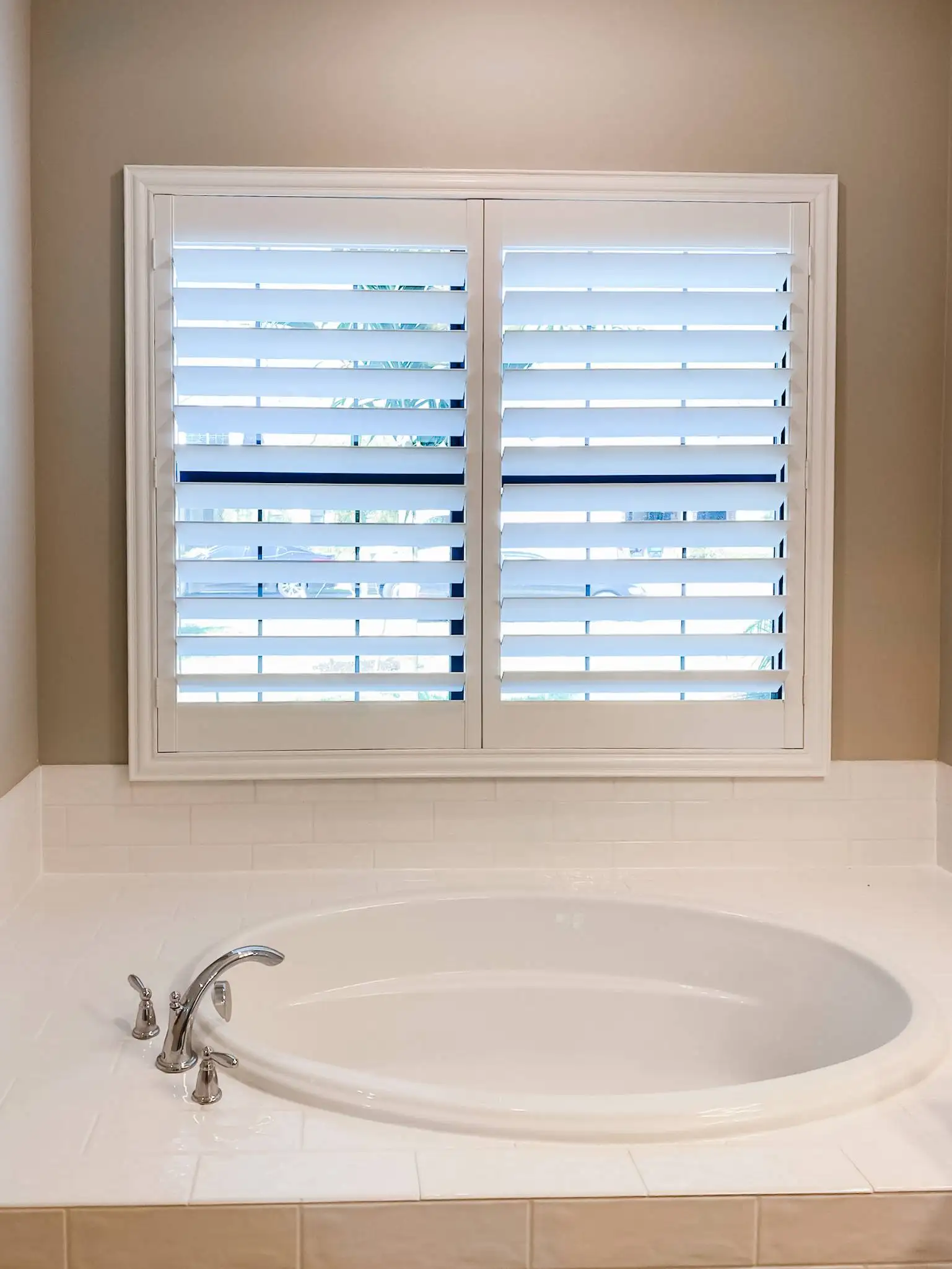 Plantation Shutters for small window blind in bathrooms in Estero
