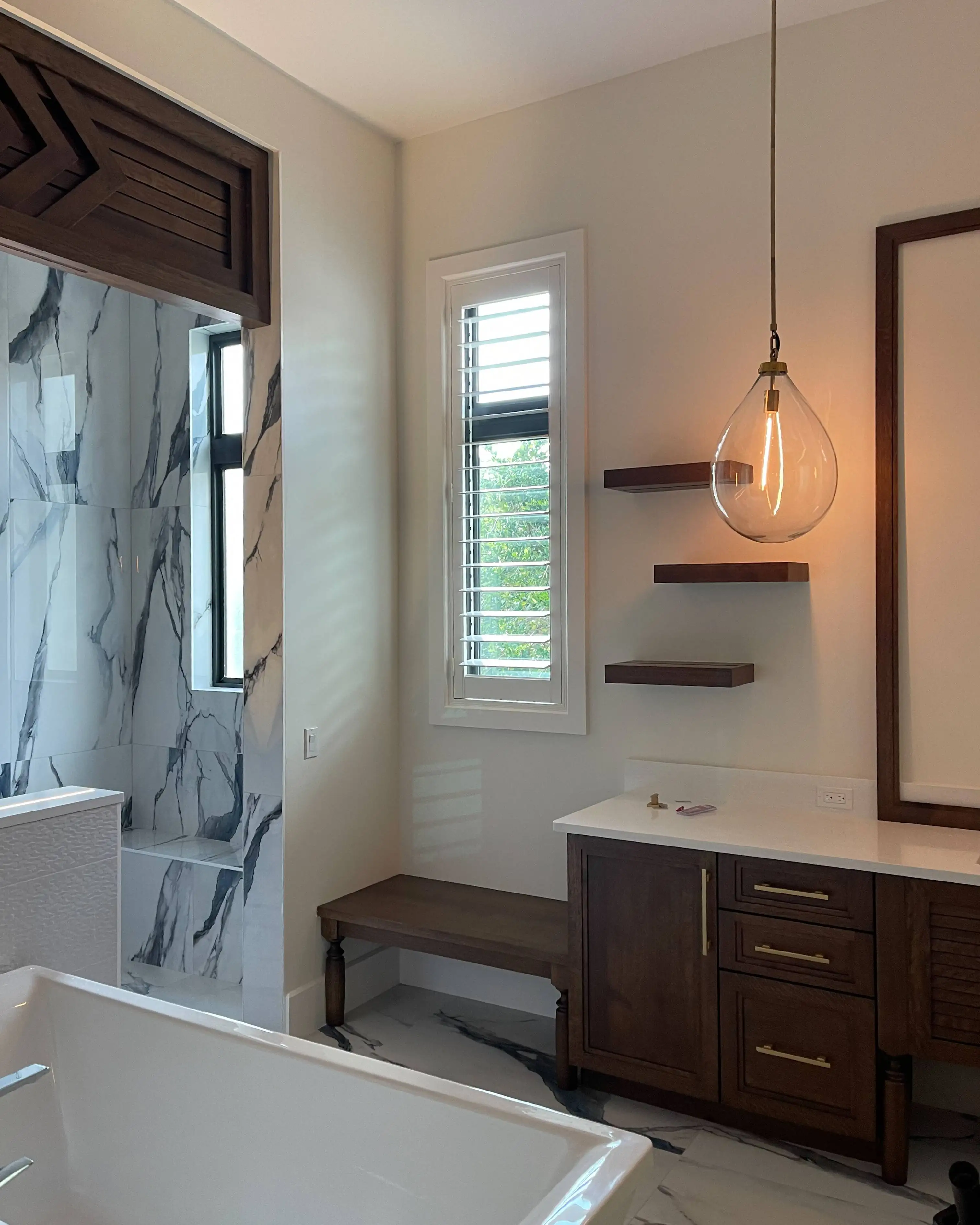 Plantation Shutters for small window blind in bathrooms in Punta Gorda