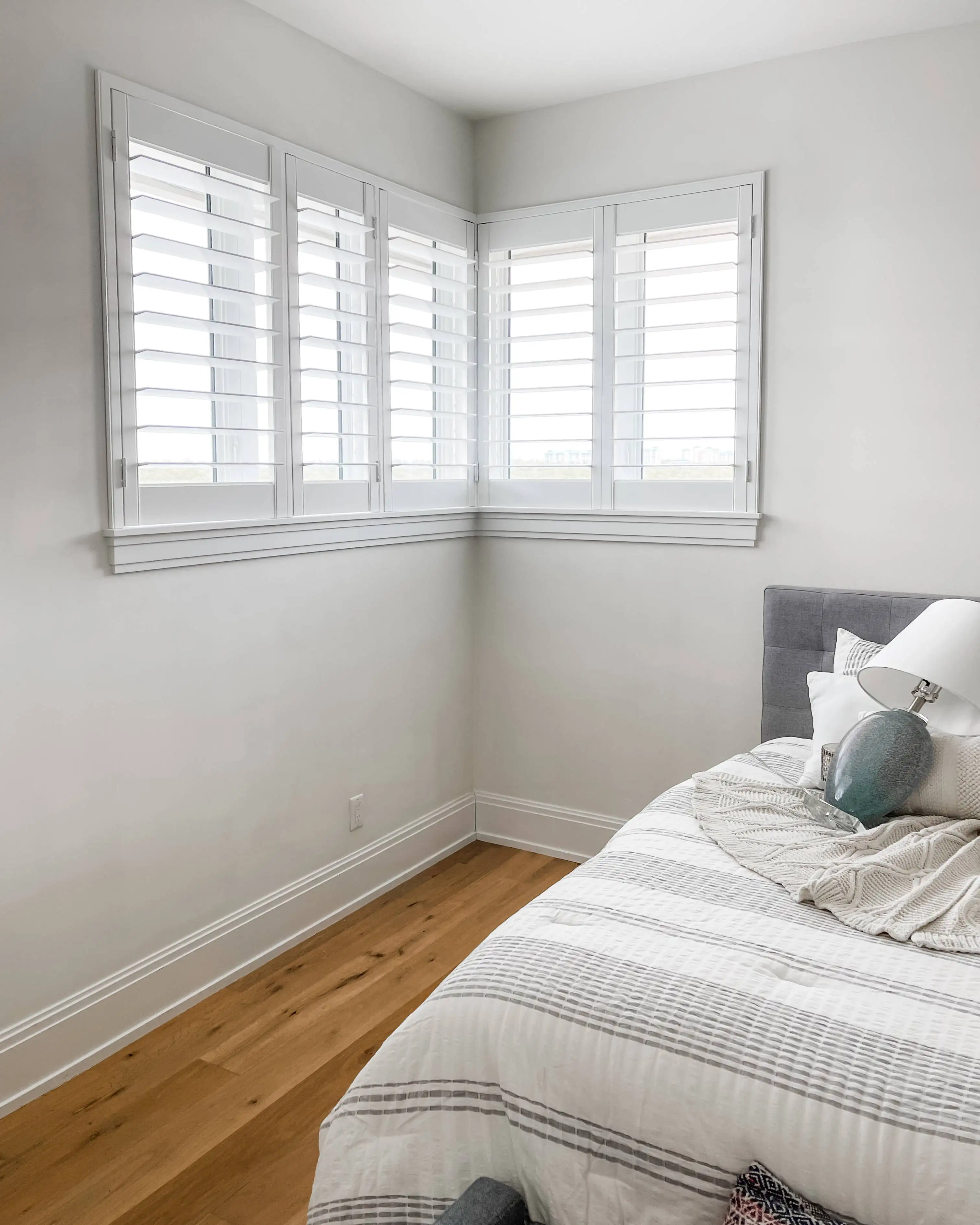 Plantation Shutters for small window blind in bedroom in Bonita Springs