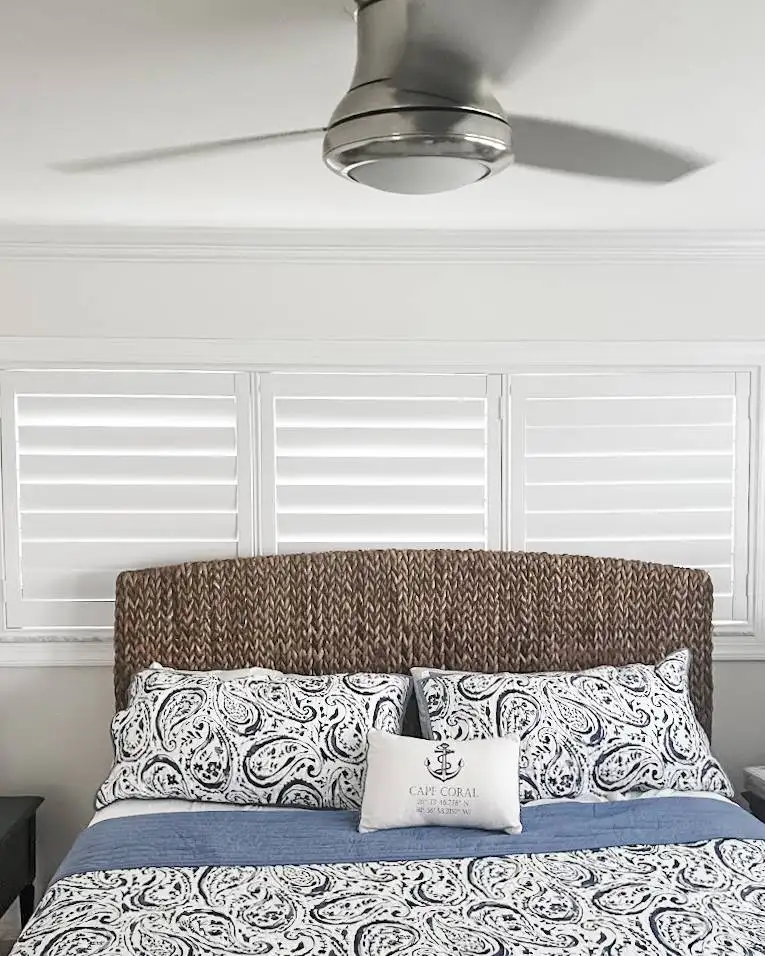 Plantation Shutters for small window blind in bedrooms in Fort Myers