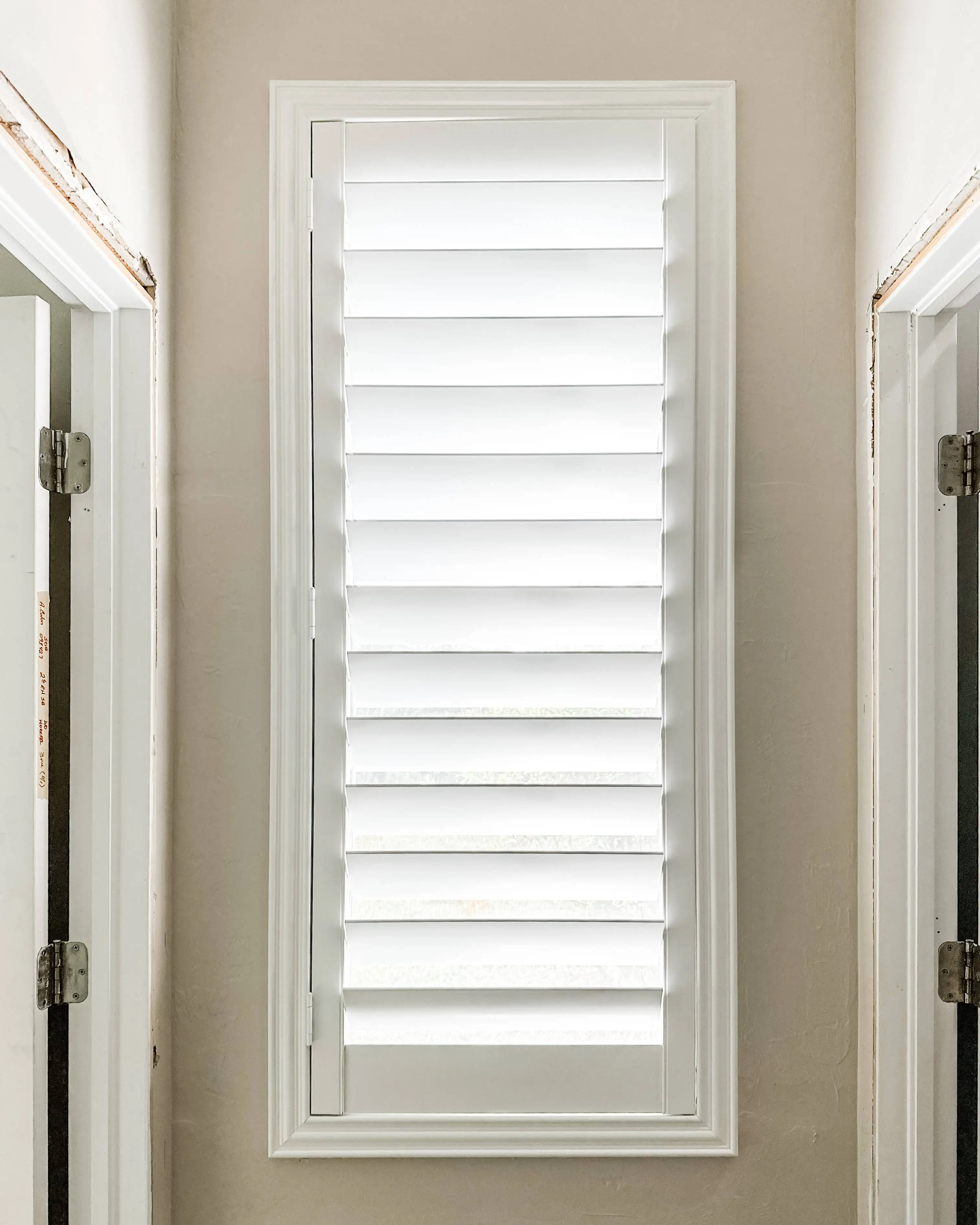 Plantation Shutters for small window blind in hallways in Bonita Bay