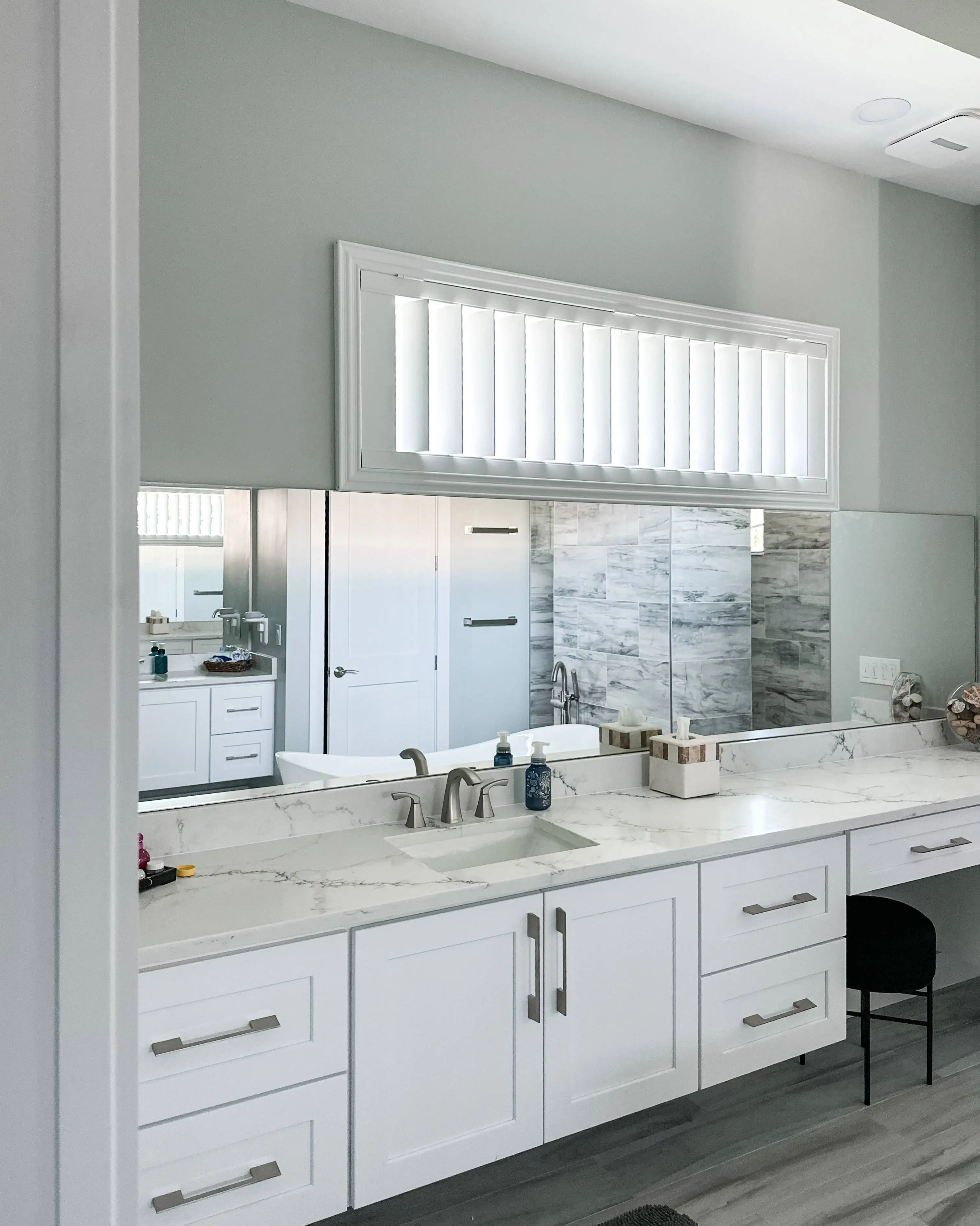 Plantation Shutters for small window blind in kitchen in Naples