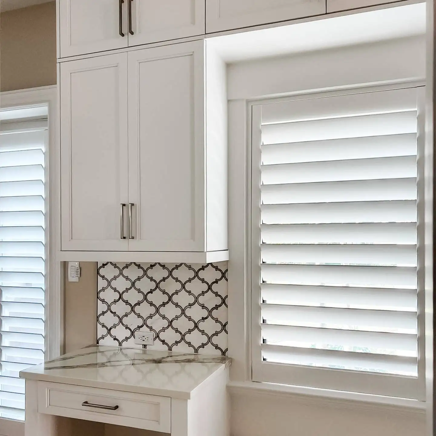 Plantation Shutters for small window blind in kitchen in Punta Gorda