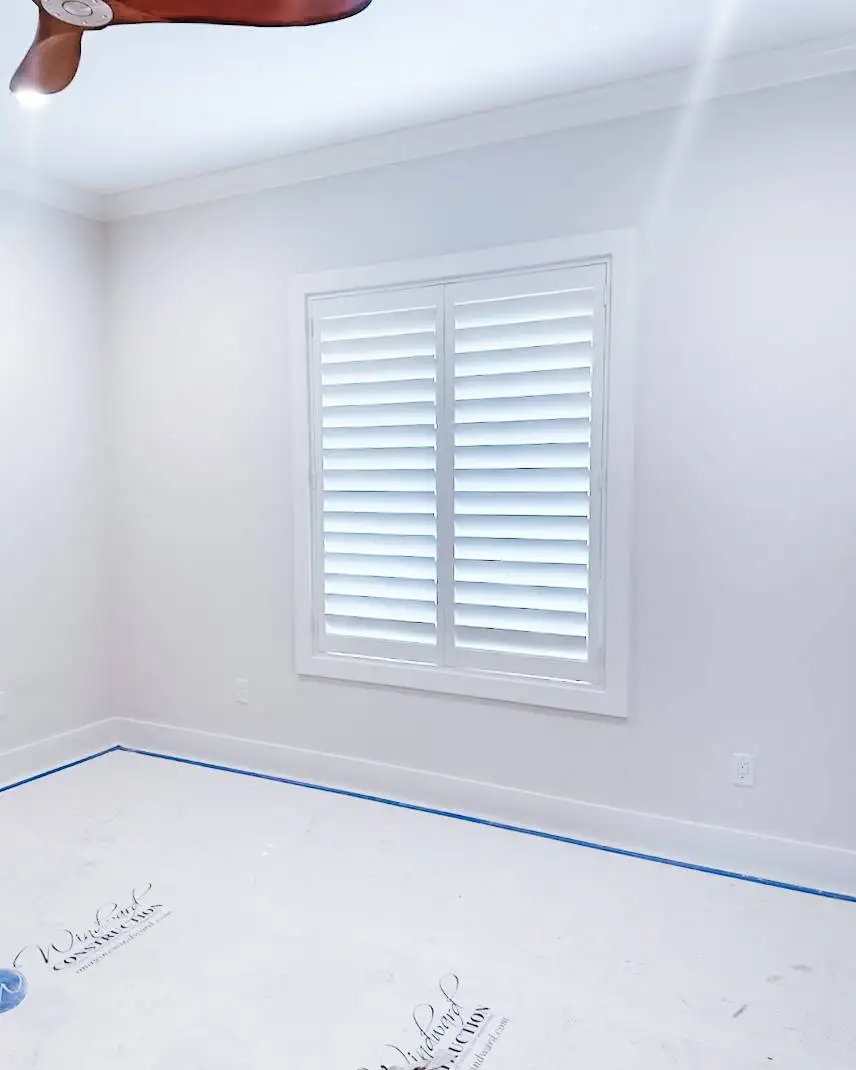 Plantation Shutters for small window blind in living room in Bonita Springs