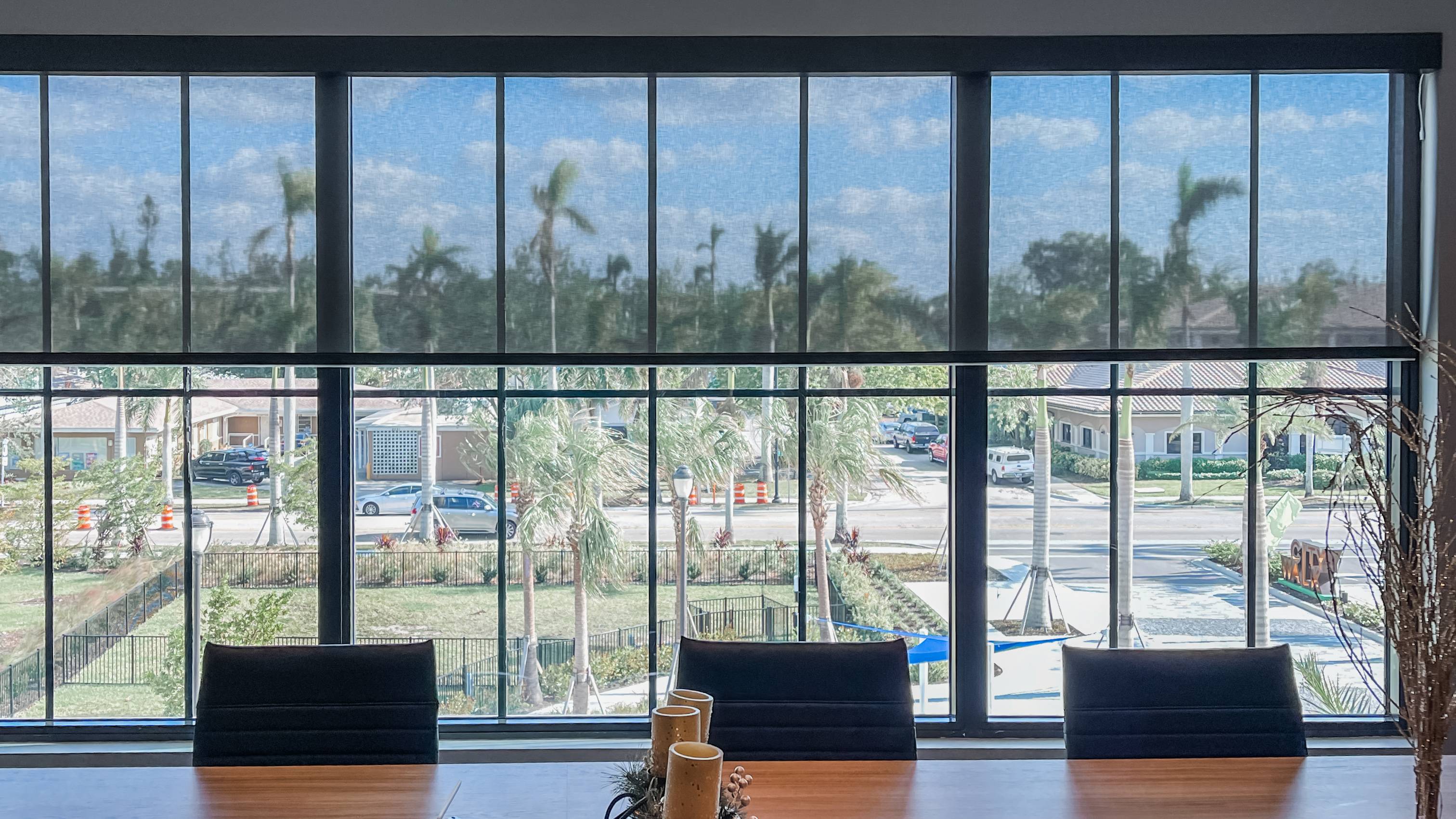 Roller Shades | large windows | home office | Marco Island Roller Shades for large windows in home office in Marco Island