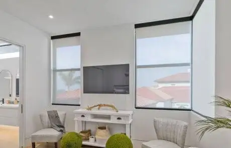 Roller Shades Home Theater EV Blinds Roller Shades Home Theater by EV Blinds custom window treatments