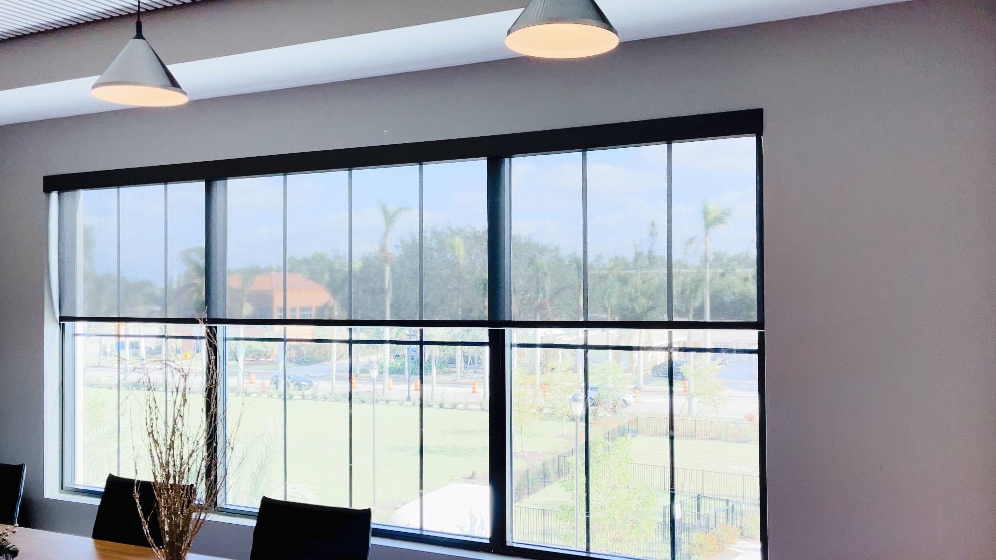 Roller Shades | large windows | home office | Marco Island Roller Shades for large windows in home office in Marco Island