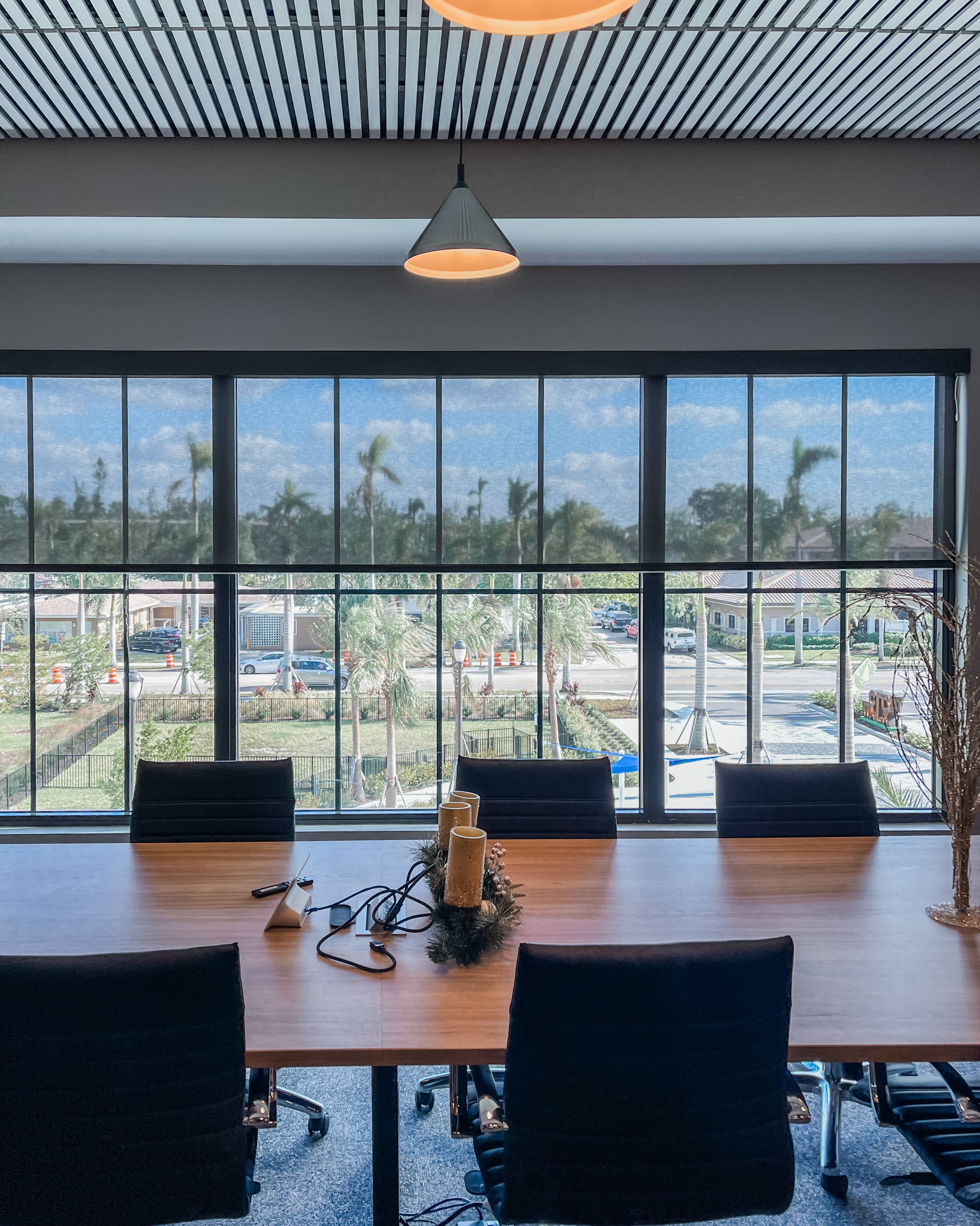 Roller Shades | large windows | home office | Marco Island Roller Shades for large windows in home office in Marco Island