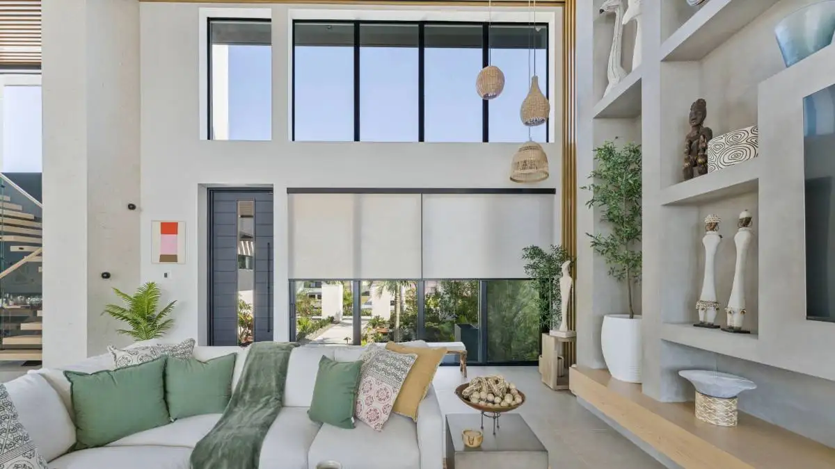 Roller Shades Living Room With Door Half Open Wide Angle Ev Blinds Treatment Store 1200x675px Roller Shades Living Room With Door Half Open Wide Angle Ev Blinds Treatment Store 1200x675px