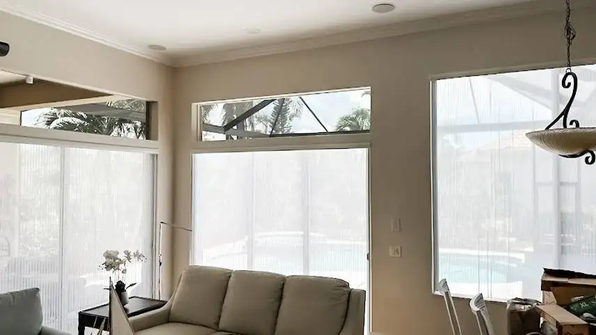 Cellular Shades for Sliding Door in living room in Fort Myers