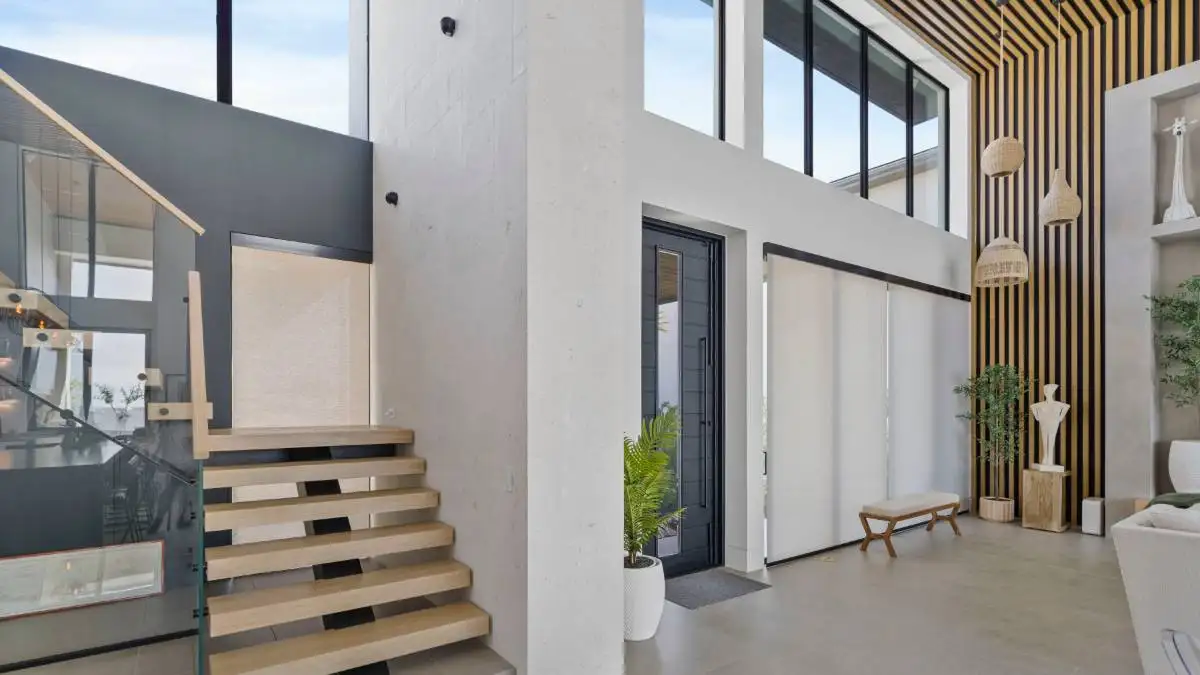 Roller Shades Stair View Full Close Ev Blinds Treatment Store 1200x675px Roller Shades Stair View Full Close Ev Blinds Treatment Store 1200x675px