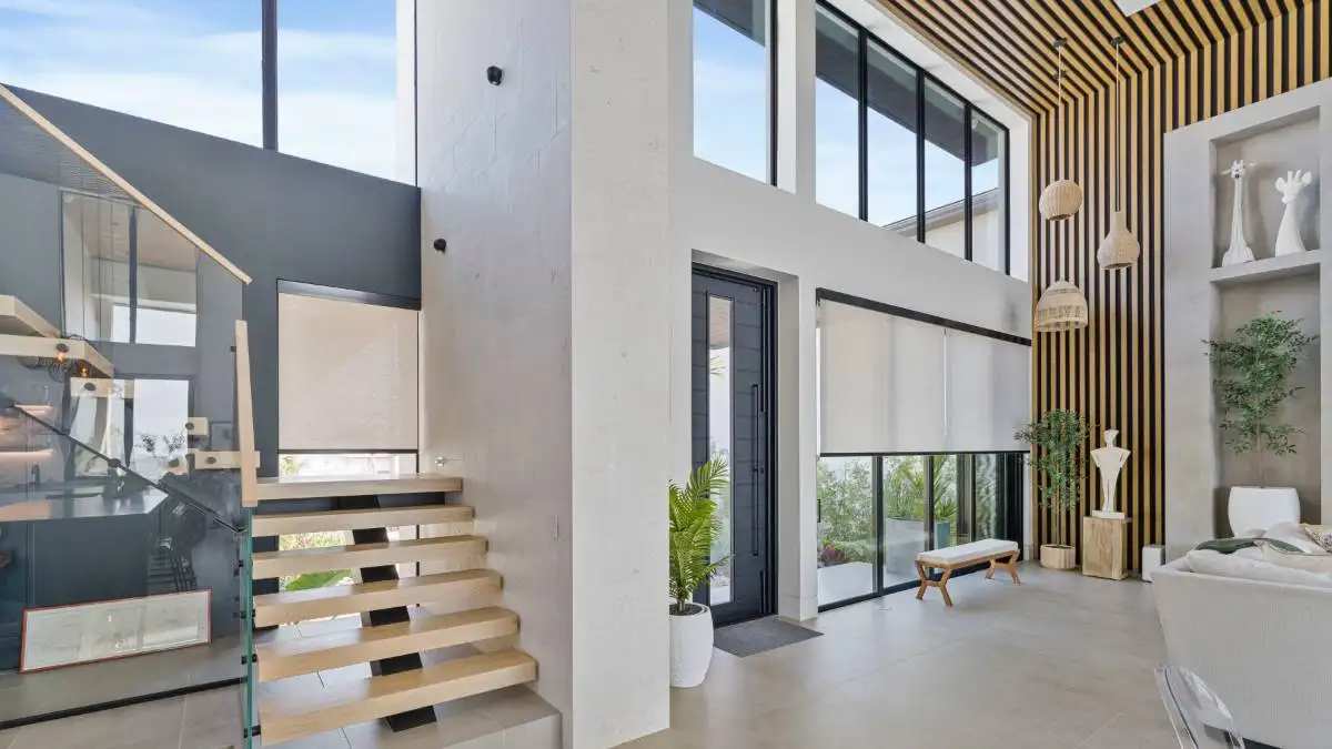 Roller Shades Stair View Other Angle Ev Blinds Treatment Store 1200x675px Roller Shades Stair View Other Angle Ev Blinds Treatment Store 1200x675px