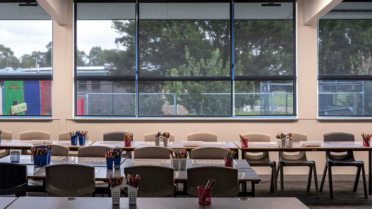 Schools Window Treatments Commercial window treatments in a Fort Myers office and meeting space
