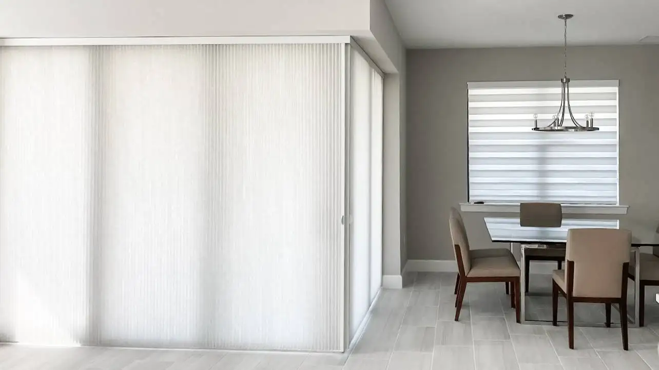 Cellular Shades for Sliding Door in living room in Naples