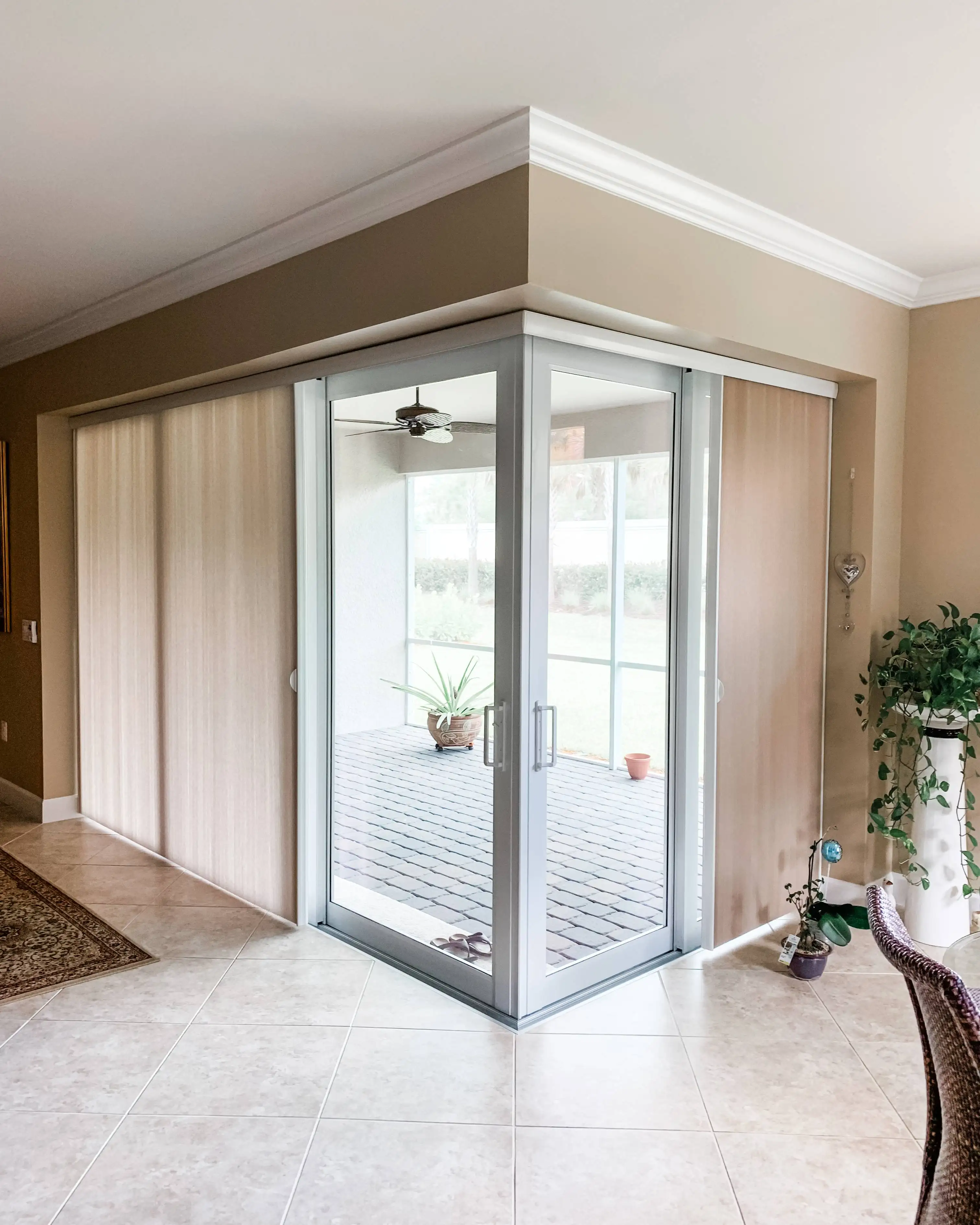 Cellular Shades for Sliding Door in living room in Naples