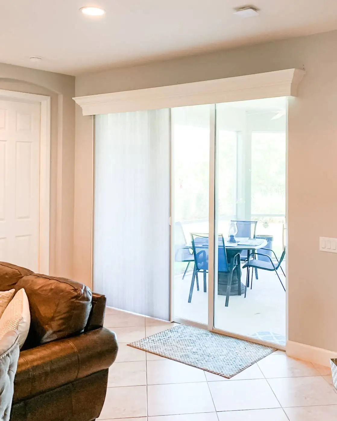 Cellular Shades for Sliding Door in living room in Fort Myers
