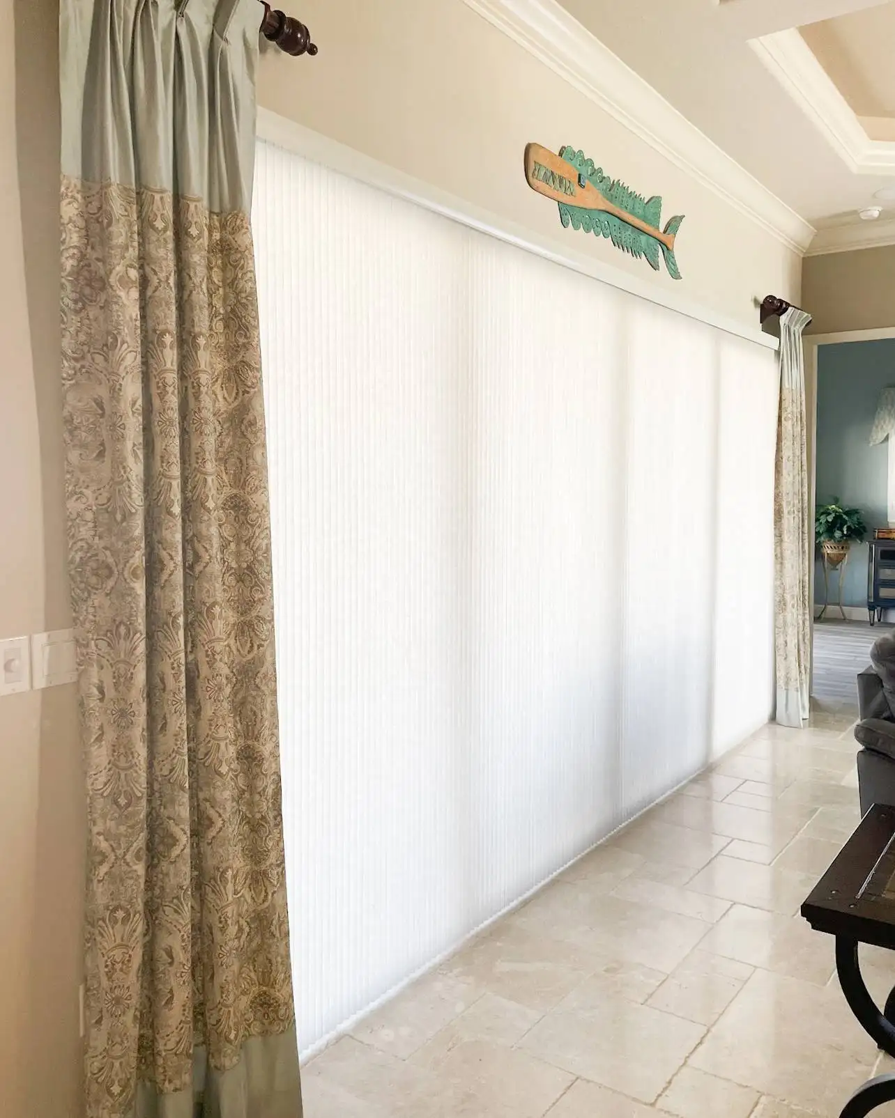 Cellular Shades for Sliding Door in dining room in Fort Myers
