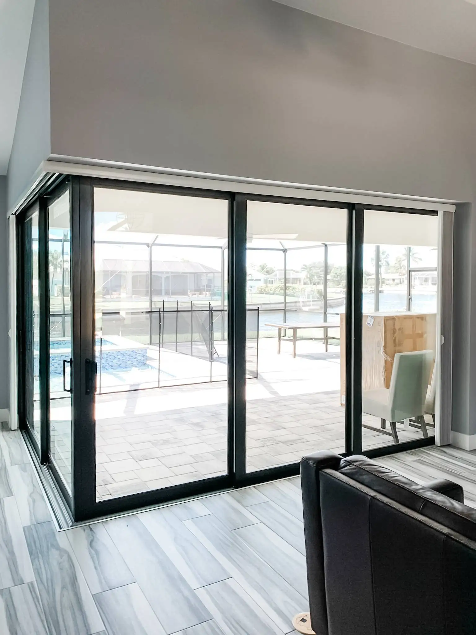 Cellular Shades for Sliding Door in dining room in Fort Myers