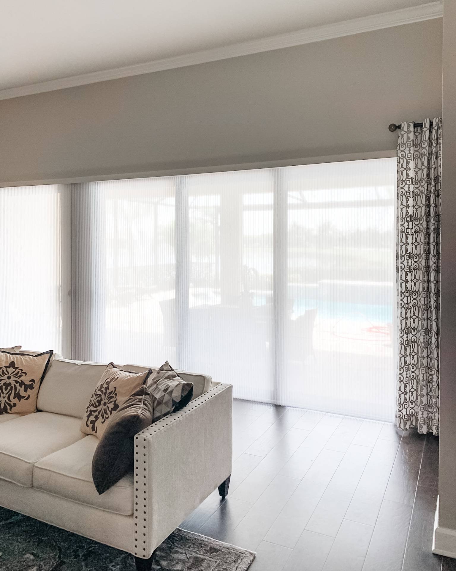 Cellular Shades | Sliding Door | living room | Fort Myers Cellular Shades for Sliding Door in living room in Fort Myers