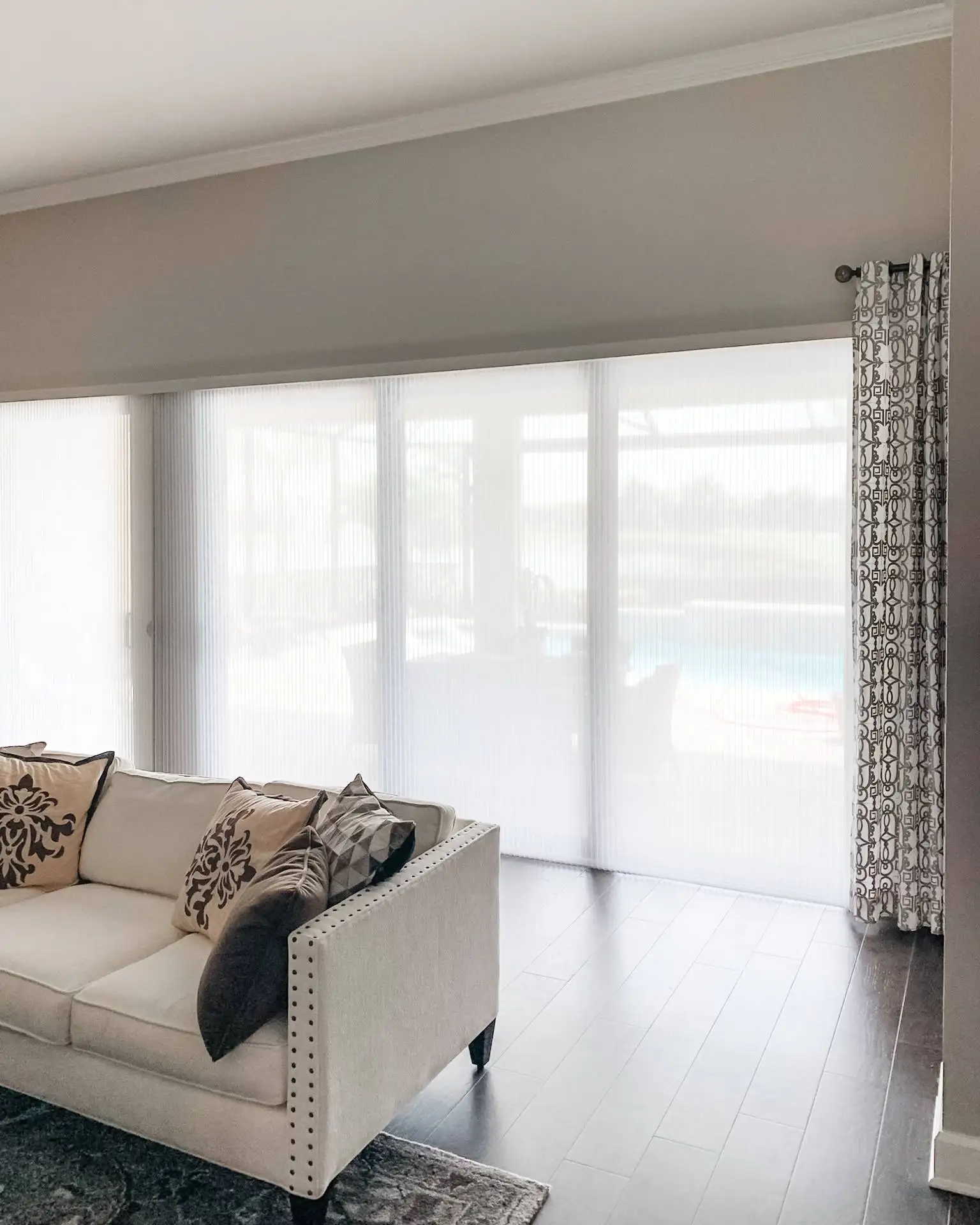 Cellular Shades for Sliding Door in living room in Fort Myers