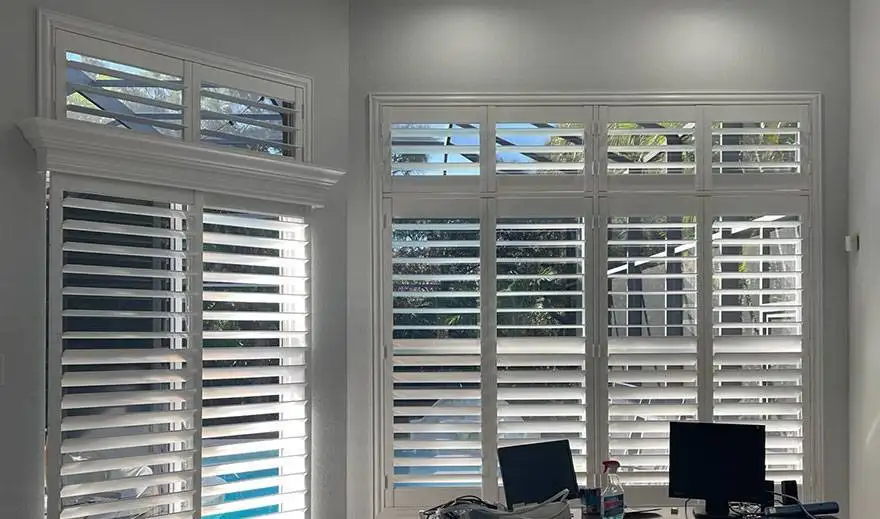 Wood Plantation Shutters - Custom Window Treatments by EV Blinds