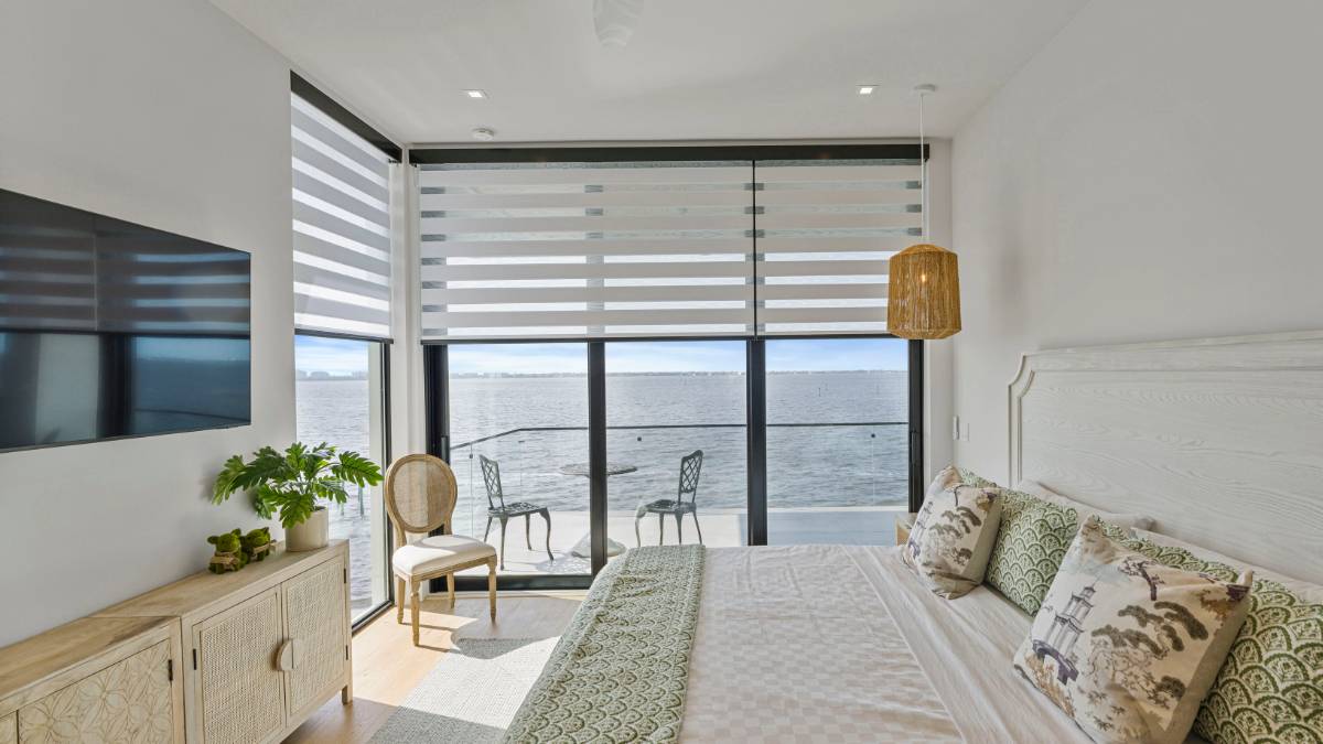 Zebra Blinds Bed Room Corner Window Half Open Angle 2 Ev Blinds Treatment Store 1200x675px