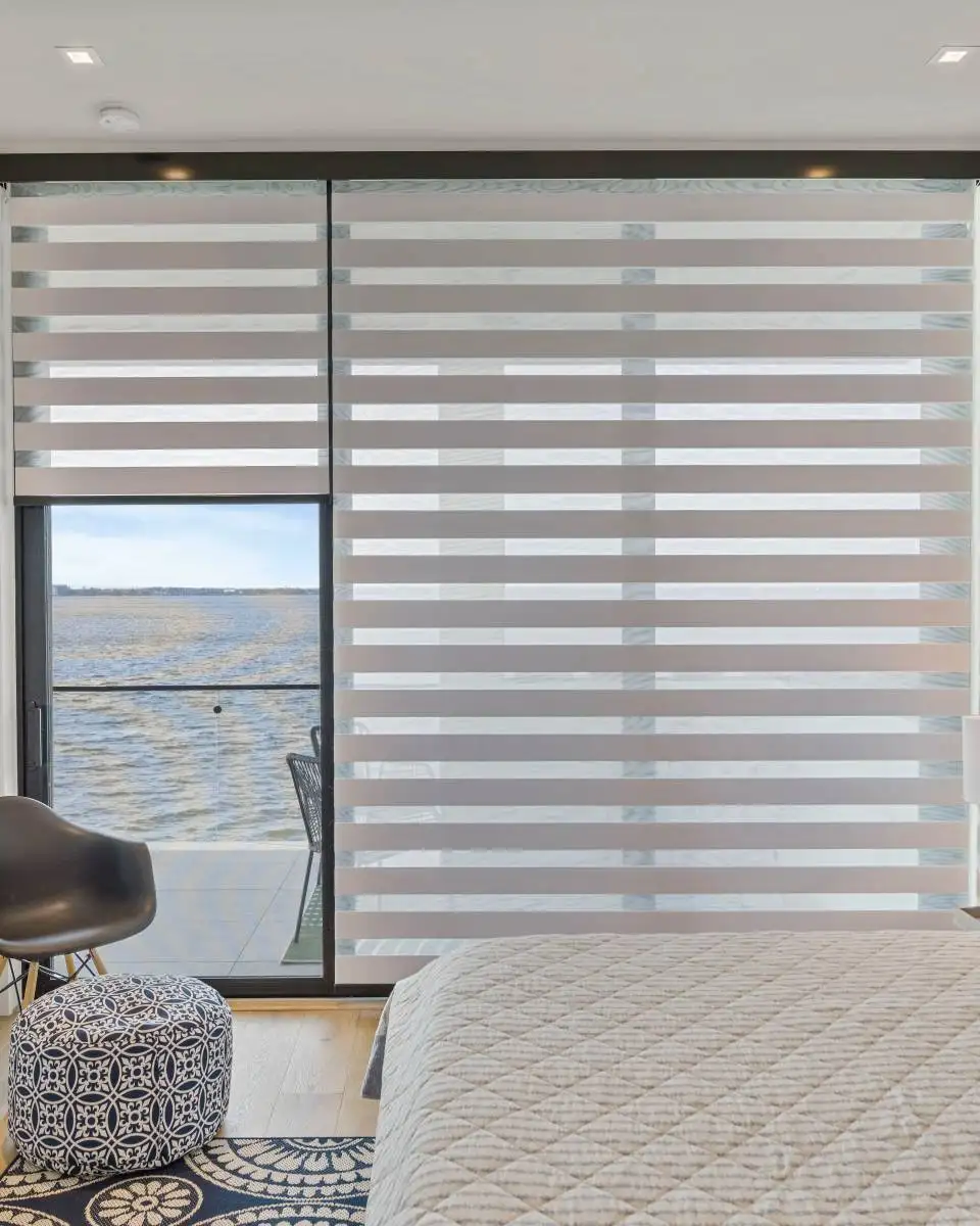 Zebra Blinds Bed Room Full Close Half Open Left Window Ev Blinds Treatment Store 960x1200px