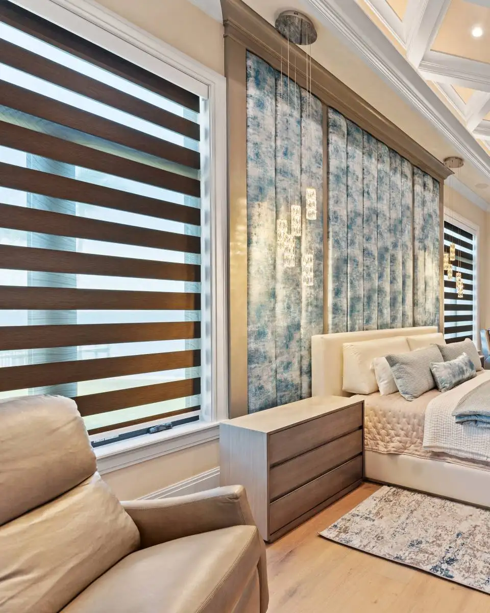 Zebra Blinds Bedroom Double Window Close Up Ev Blinds Treatment Store 960x1200px