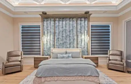 Zebra Blinds Bedroom Double Window Front View Close Up Ev Blinds Treatment Store 1200x675px