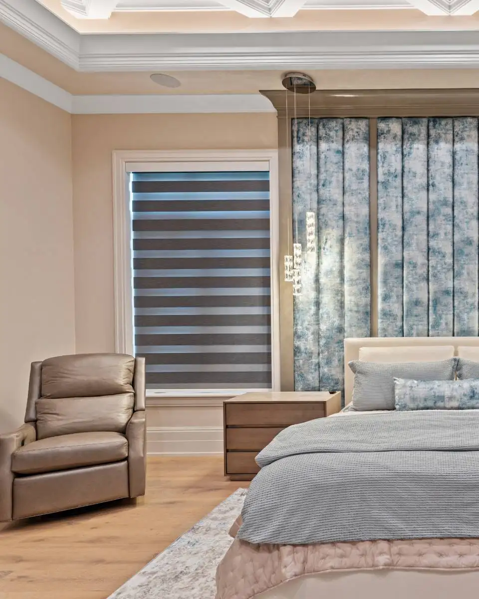 Zebra Blinds Bedroom Double Window Front View Close Up Ev Blinds Treatment Store 960x1200px