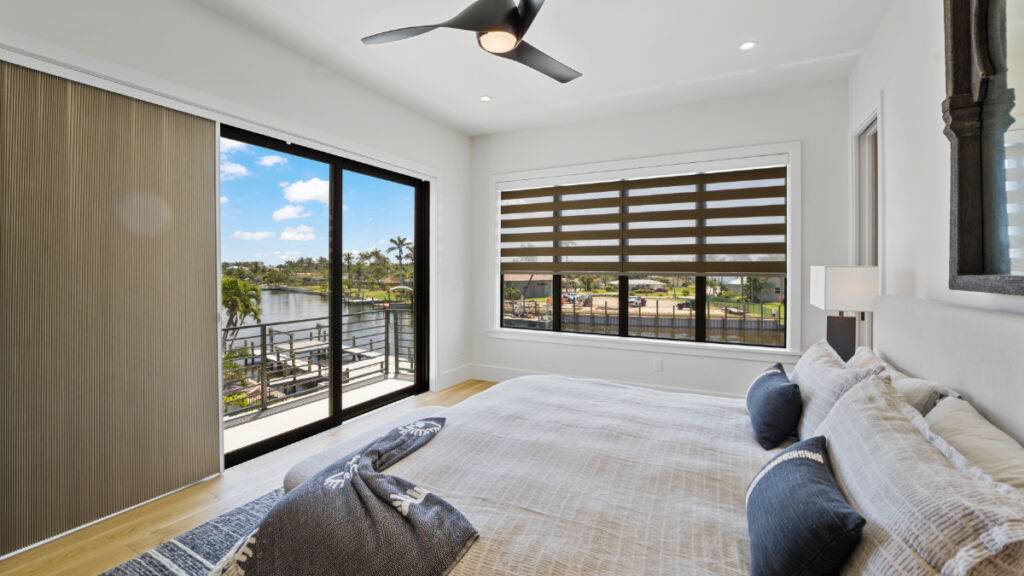 Zebra Blinds Bedroom Patio Door Half Open Angle3 Ev Blinds Treatment Store 1200x675px
