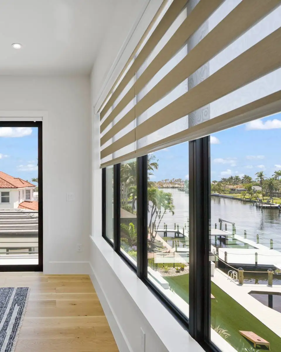 Zebra Blinds Bedroom Patio Door Half Open Angle5 Ev Blinds Treatment Store 960x1200px