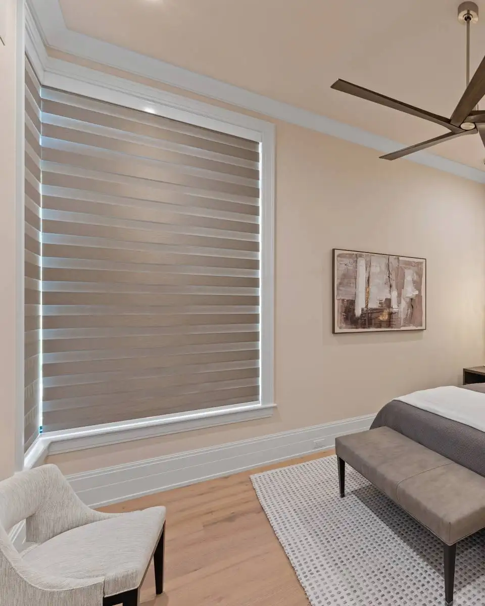 Zebra Blinds Berdroom Corner Window Fullclose Ev Blinds Treatment Store 960x1200px