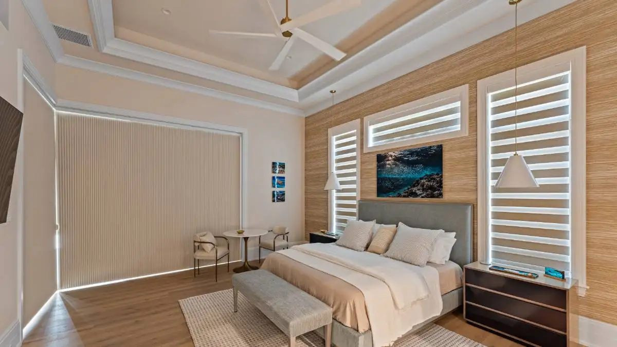 Zebra Blinds Berdroom by EV Blinds custom window treatments