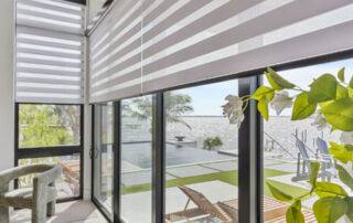 Zebra Blinds Corner Window Beach Front Half Close Angle2 Ev Blinds Treatment Store 960x1200px