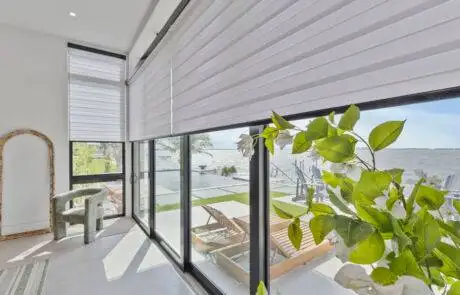 Zebra Blinds Corner Window Beach Front Half Close Ev Blinds Treatment Store 1200x675px