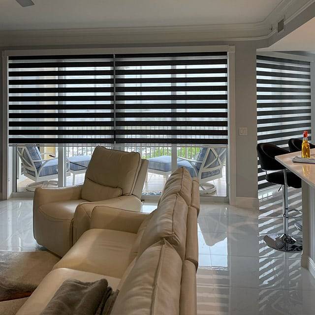 Zebra Blinds for large windows | Blinds for Large Windows and Large Sliding Doors - Custom Window Treatments - EV Blinds