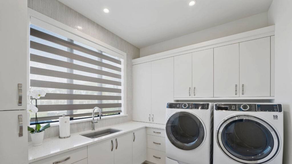 Zebra Laundry by EV Blinds custom window treatments