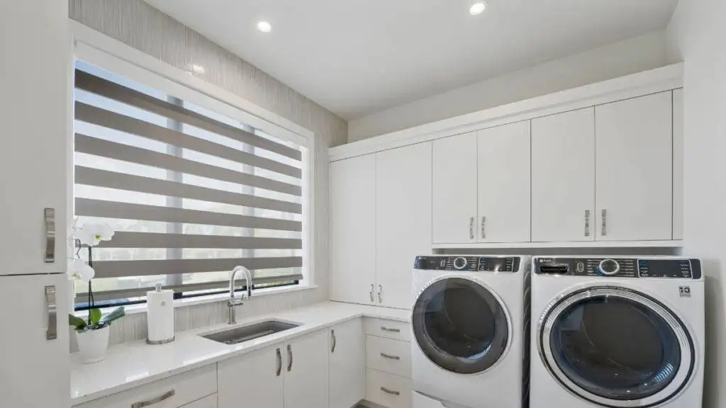 Zebra Laundry by EV Blinds custom window treatments