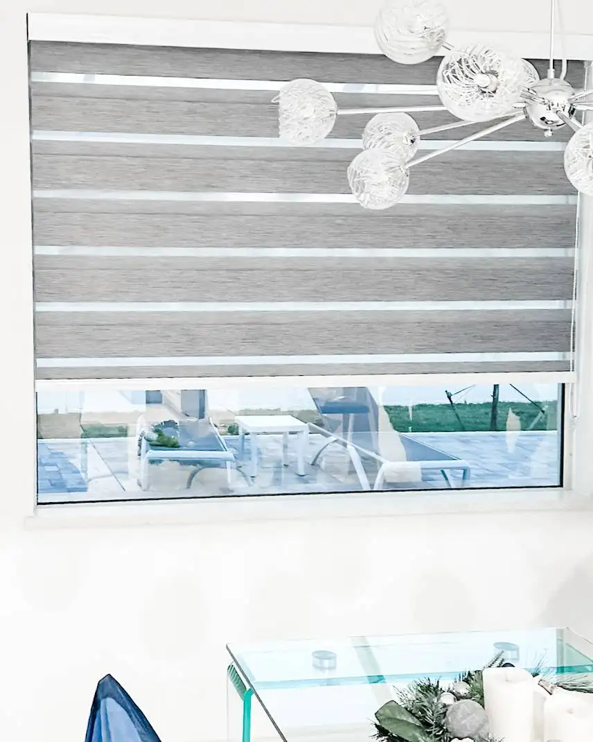 Zebra Shades for small window blind in living room in Naples