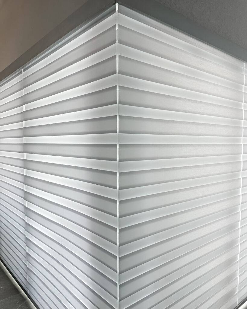 Zebra Shades for sliding doors in living room in Cape Coral