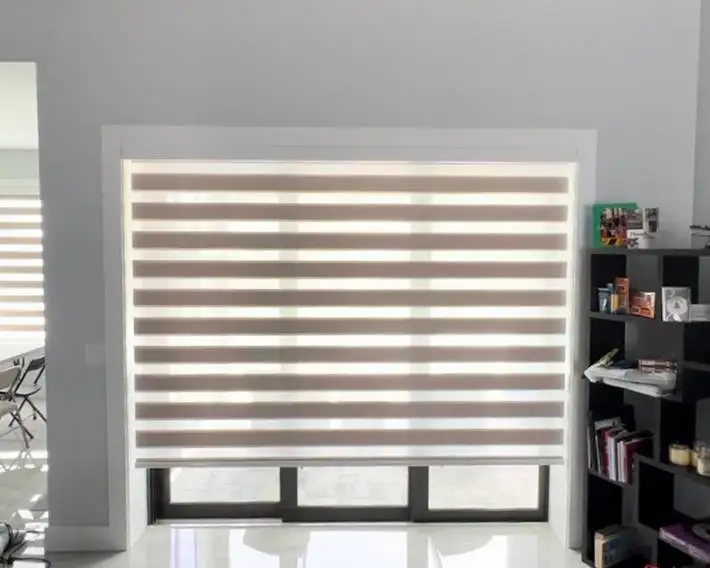 Zebra Shades for sliding doors in living room in North Fort Myers